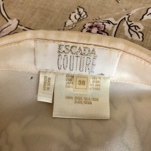 Escada white evening silk blouse - Picture 6 of 6